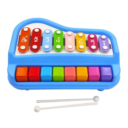 Humaira Plastic Big Xylophone Colourful Toy for Kids - 8 Metal Bars, 8 Color-Coded Keys, and Durable Construction for Developing Musical Skills and Creativity