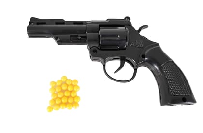 Humaira Mini Toy Gun PUBG Pistol with 8 Round Barell and 6 mm Plastic BB Bullet for Kids Boys (24 Pieces)