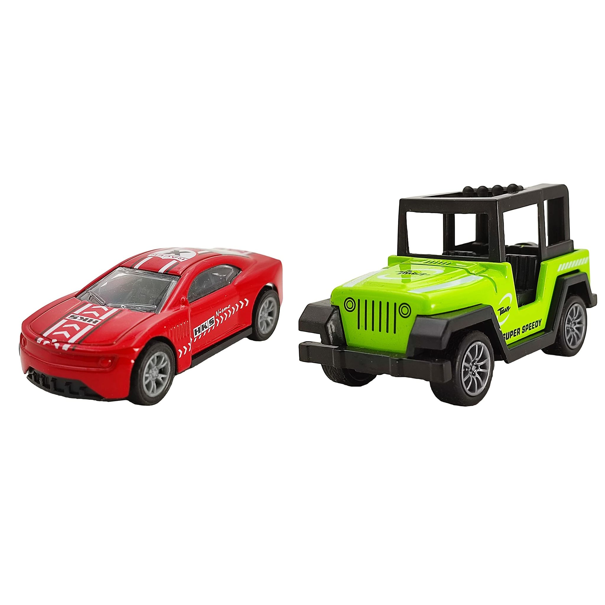 Humaira FRS Wheels Push & Go Pull Back Metal Die Cast Car Toy for Kids, Multi Color, Pack of 2