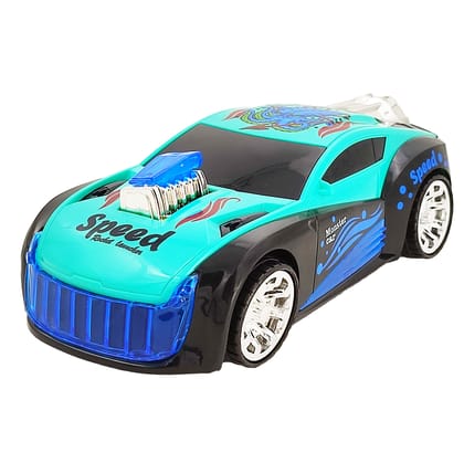 Humaira Plastic Racing Team Car Battery Operated Bump and Go, Musical and 3D Lights for Kids