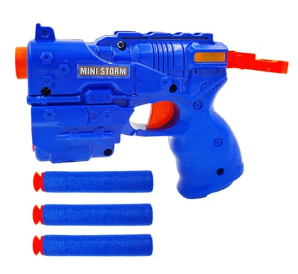 Humaira Mini Blaze Storm Foam Blaster Gun Toy, Safe and Long Range Gun with 3 Pcs Soft Bullets for Kids Boys