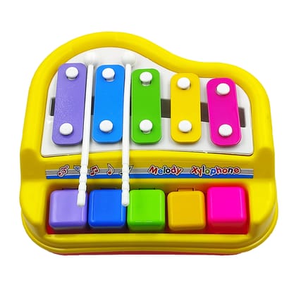 Humaira Colorful Plastic Xylophone Toy for Kids - 5 Metal Bars, 5 Color-Coded Keys, and Durable Construction for Developing Musical Skills and Creativity