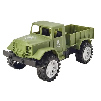 Humaira Plastic Military Pick up Truck Friction Push and Go Inertia Powered Truck Toy for Kids