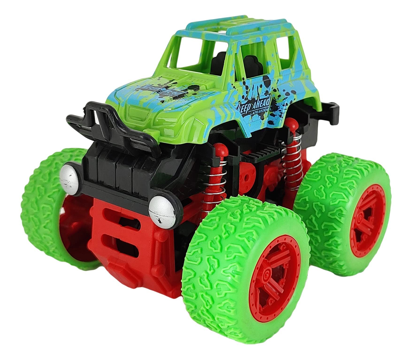 Humaira Monster Truck Offroad Car Toy Push and Go Friction Powered 4 Wheel Drive with Suspension Gift for Kids Boys Toddlers