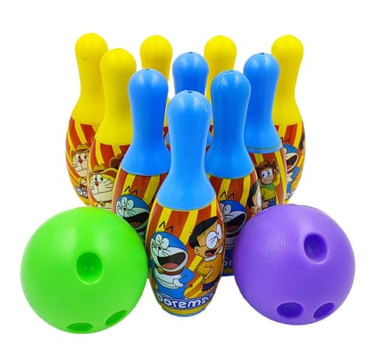 Humaira Plastic Bowling Game Set Toy with 10 Pins, 2 Balls Sports Toy Game for Kids