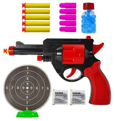 Humaira Revolver Legends Plastic Toy Gun with Suction Bullets, Plastic Bullets, Crystal Bullets, Target Board for Kids Boys