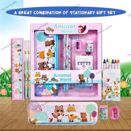 Stylish Stationery Set for Kids Ideal for Gifts and Birthday Return Gifts for Kids - Combo Pack,(Multi Color) (Multi Design)