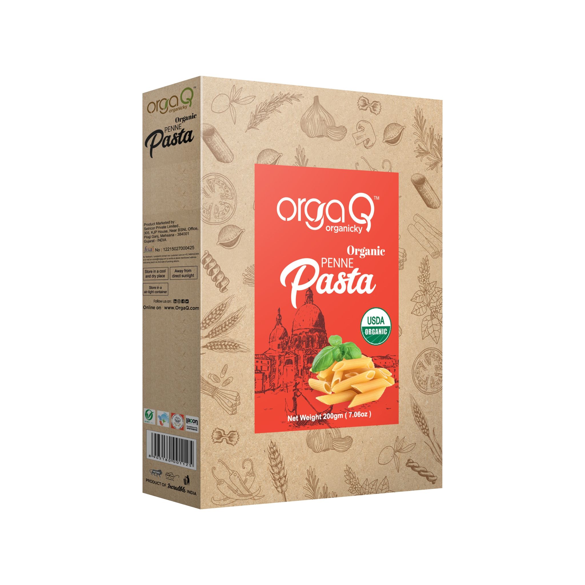 Orgaq Organicky Organic Penne Pasta Healthy and Delicious for Snacks