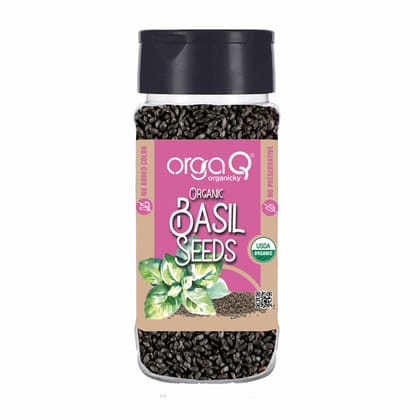 Orgaq Organicky Organic Raw Basil Seeds | Tukmariya Seeds for Weight Loss