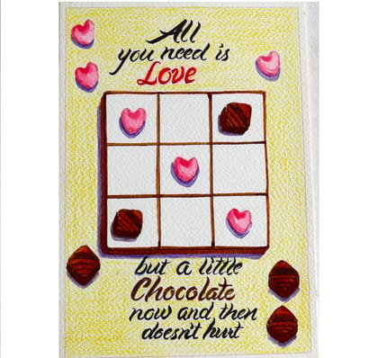 SoulShoppr Valentine Day Greeting Card � All You Need is Love| Handmade 6" x 8" inches