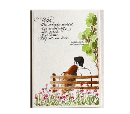 SoulShoppr Valentine Day Greeting Card - Casablanca Timeless Love| Handmade 6" x 8" inches