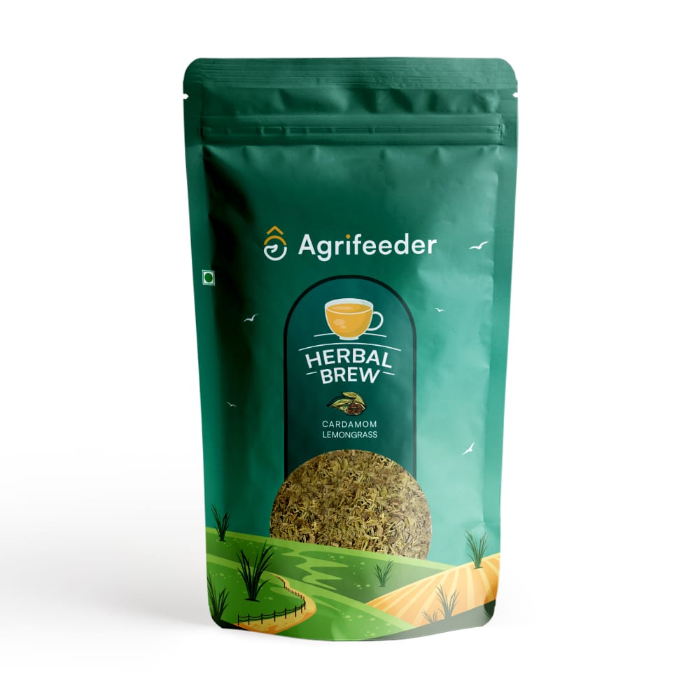 Agrifeeder Lemongrass Herbal Brew - Cardamom Flavour 50gm Pouch