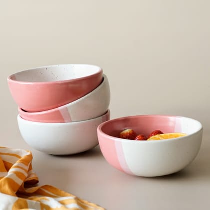 Three Shades of Pink Cereal/Soup Bowl | Set of Four