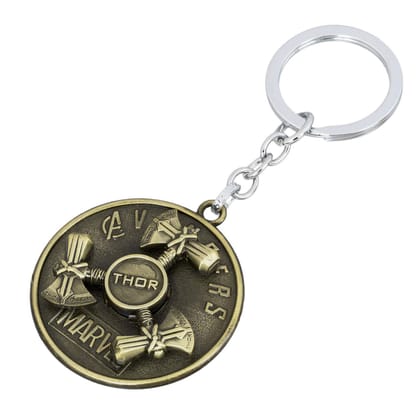 KD COLLECTIONS Thor Axe Rotating Keychain – Golden Color – Pack of 1 Keychain