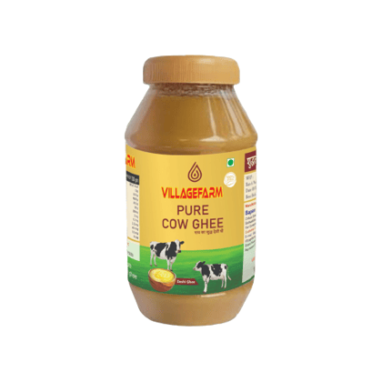 VILLAGE FARM Cow's Pure A2 Butter Gir Cow Tasty Ghee 100% Desi Indian Cow Ghee Organic Pure & Healthy Ghee 500ml