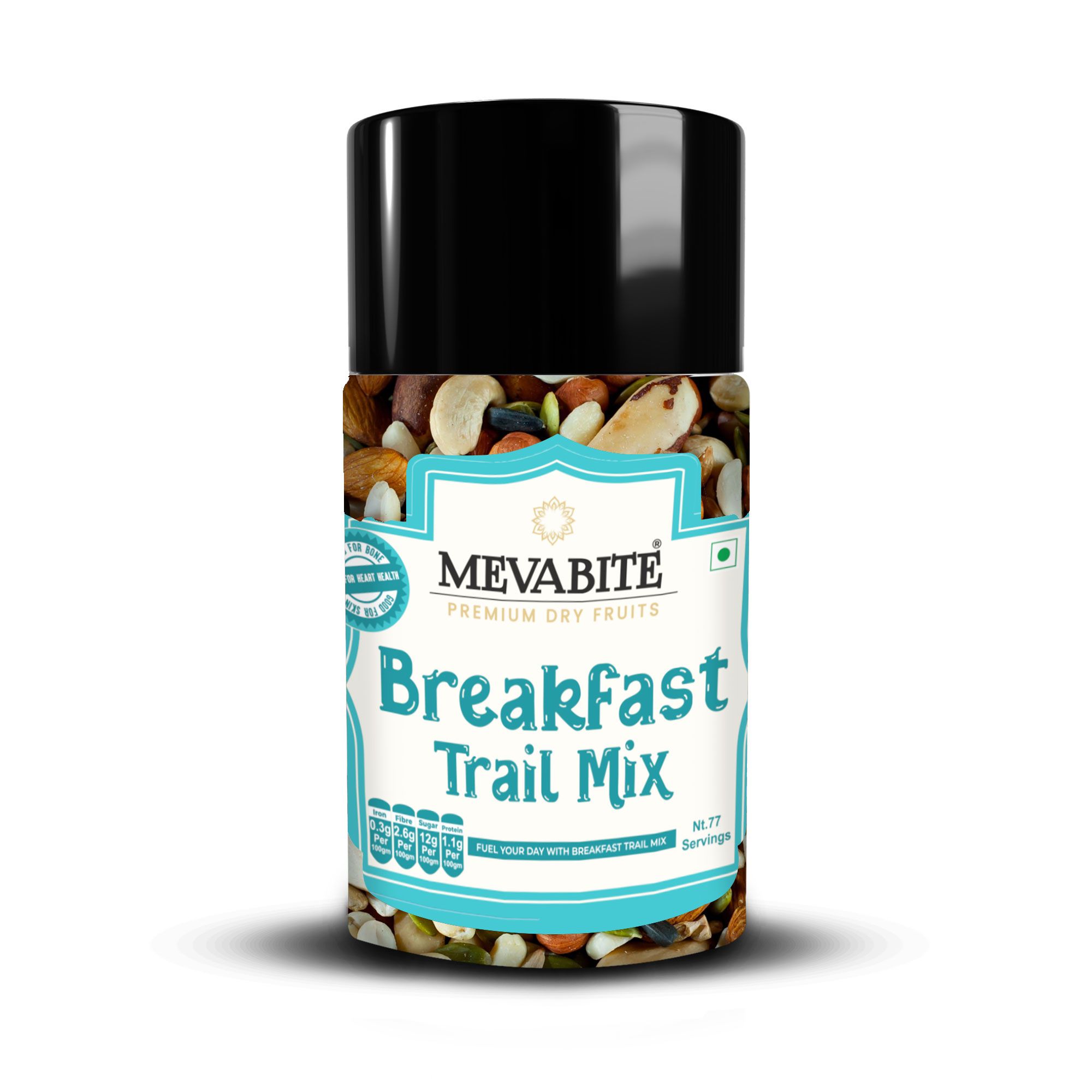 Breakfast Superfood Healthy Trail Mix 200g - Mixed Nuts and Seeds with Dried Fruits