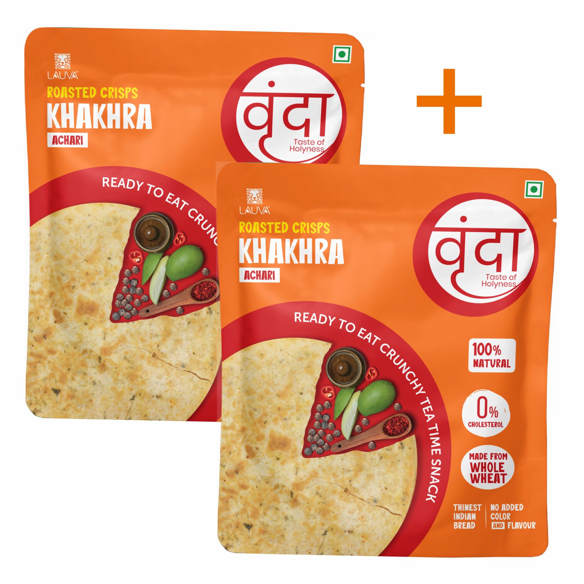 Lauva Vrunda Achari (Pickle) Khakhra - 800 Grams (2x400) | Ready to Eat Snacks