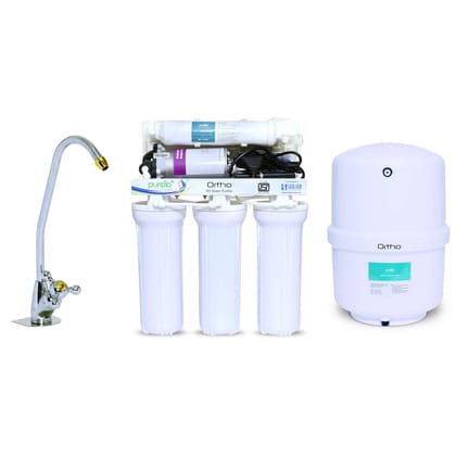 Purella Ortho Under the Counter RO Water Purifier | Under the Sink | 10 L Storage | NSF certified Hydro Pneumatic Pressure Tank and Membrane | 15 LPH Output � White, IS 16240 BIS - ISI certified