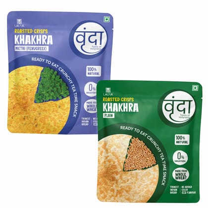 Lauva Vrunda Wheat Khakhra Methi(Fenugreek) + Plain