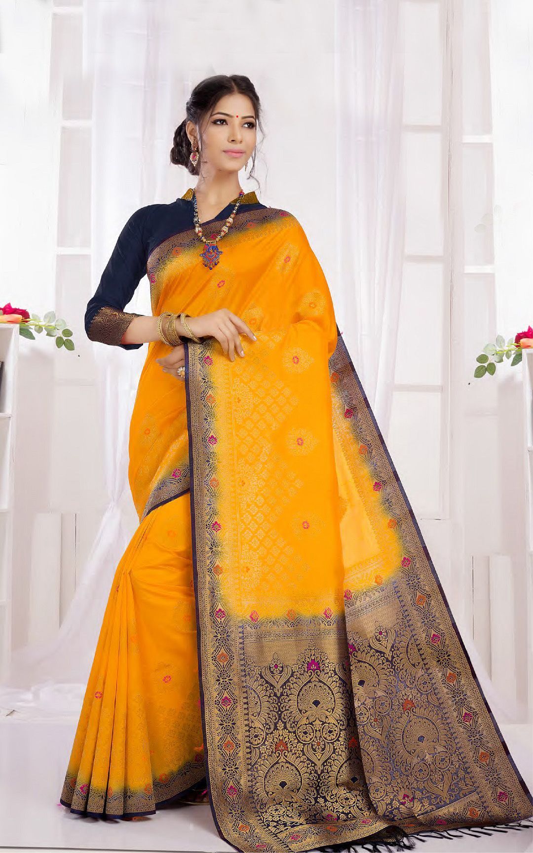 Yellow Soft Silk Saree