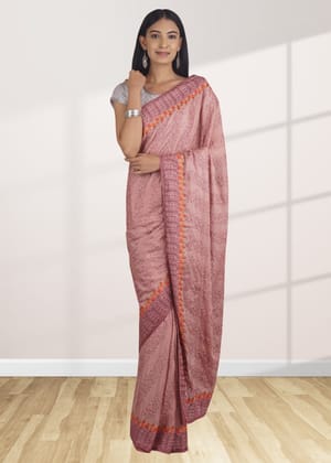 Lilac Chinon Chiffon Embroidery Saree