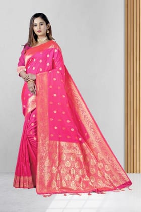 Peachish Pink Soft Silk Saree