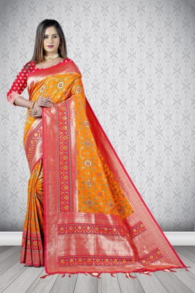 Patola Silk Saree Orange