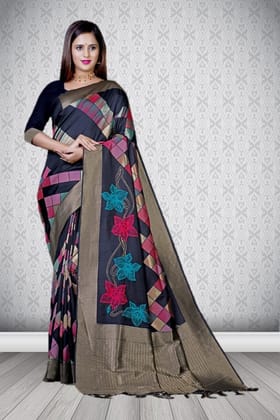 Black Designer Silk Saree