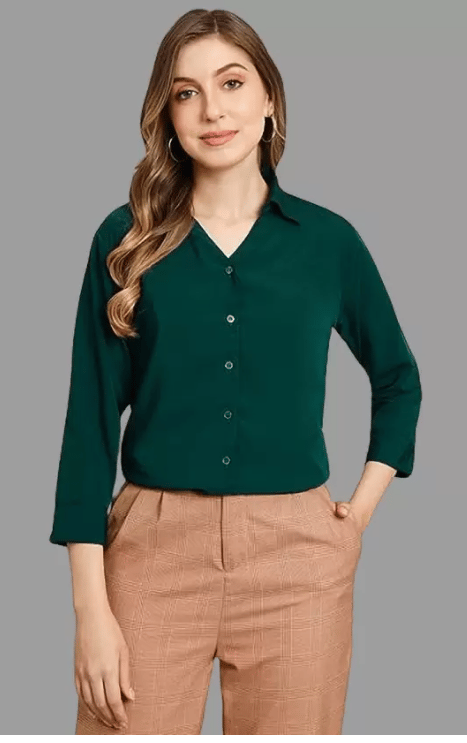 Dark green dress shirt womens online