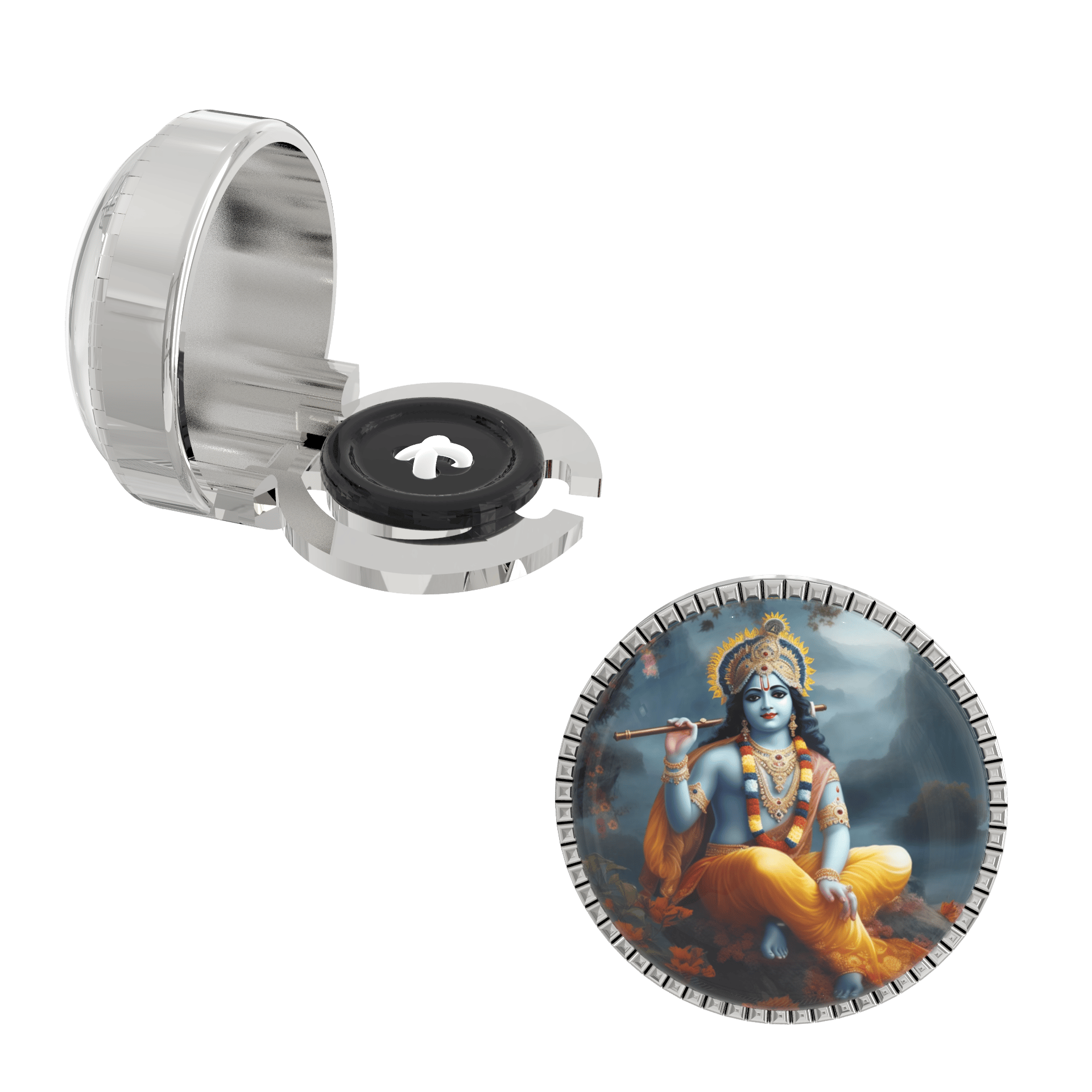 The Smart Buttons - Shirt Button Cover Cufflinks for Men - Divine Guardian: Vishnu Elegance