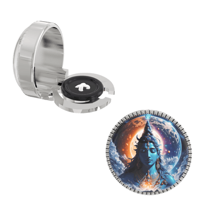 The Smart Buttons - Shirt Button Cover Cufflinks for Men - Trident Tranquility: Shiva