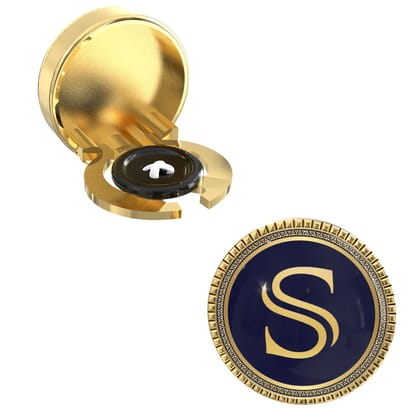 The Smart Buttons - Gold Colour Plated Shirt Button Cover Cufflinks for Men - Personalized Initials - S