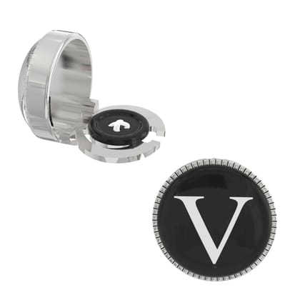 The Smart Buttons -  Shirt Button Cover Cufflinks for Men - Personalized Initials - V