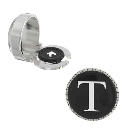 The Smart Buttons -  Shirt Button Cover Cufflinks for Men - Personalized Initials - T