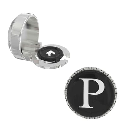 The Smart Buttons -  Shirt Button Cover Cufflinks for Men - Personalized Initials - P