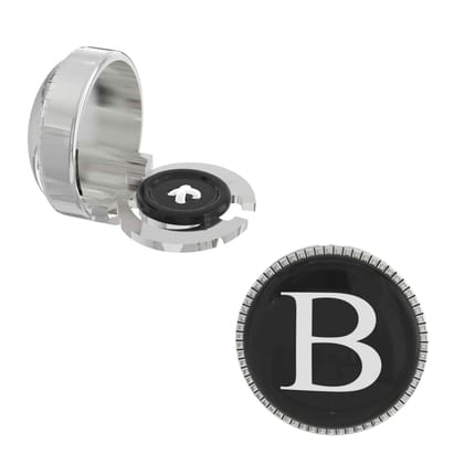 The Smart Buttons -  Shirt Button Cover Cufflinks for Men - Personalized Initials - B