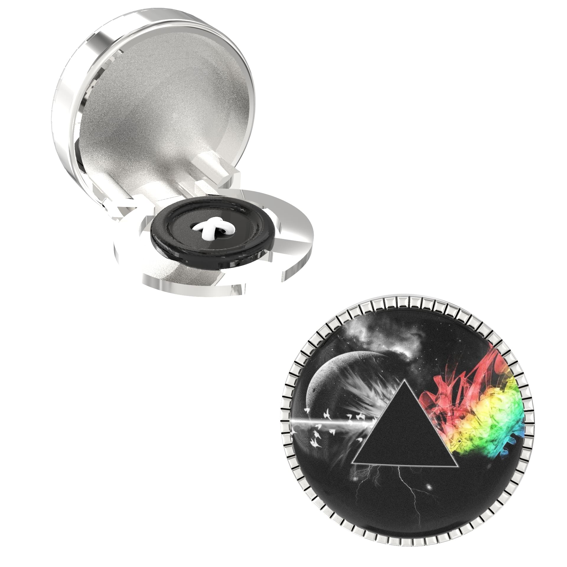 The Smart Buttons -  Shirt Button Cover Cufflinks for Men - Pink Floyd Style