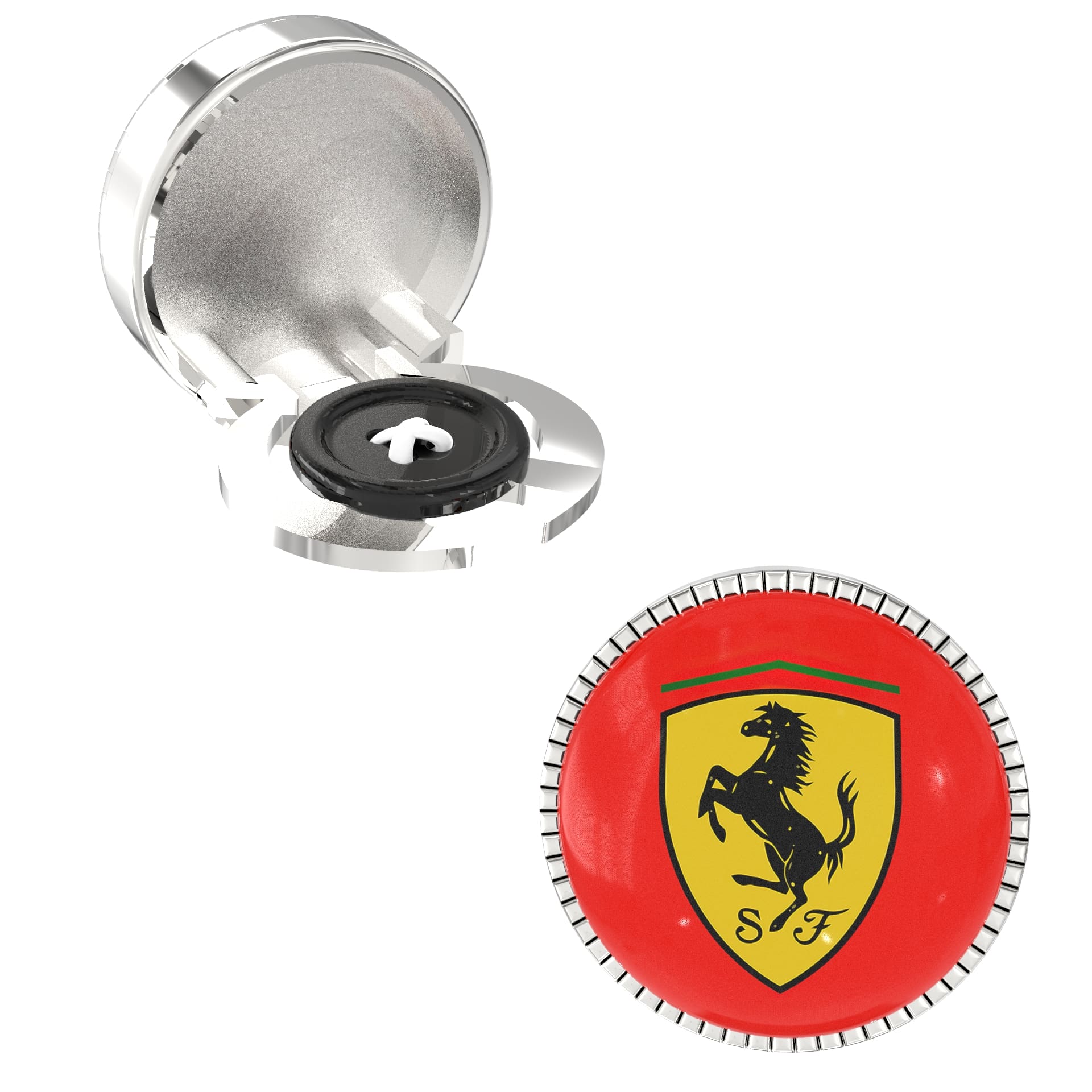 The Smart Buttons -  Shirt Button Cover Cufflinks for Men - Ferarri Style