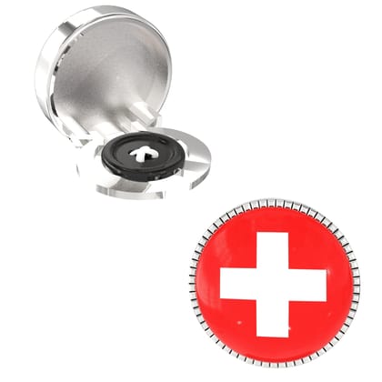 The Smart Buttons -  Shirt Button Cover Cufflinks for Men - Switzerland Flag Style