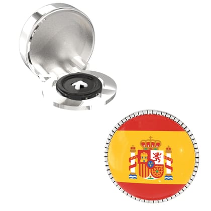 The Smart Buttons -  Shirt Button Cover Cufflinks for Men - Spain Flag Style