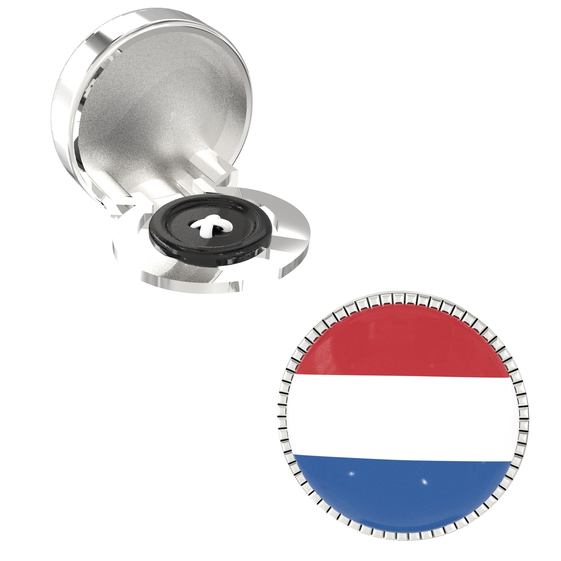 The Smart Buttons -  Shirt Button Cover Cufflinks for Men - Netherlands Flag Style