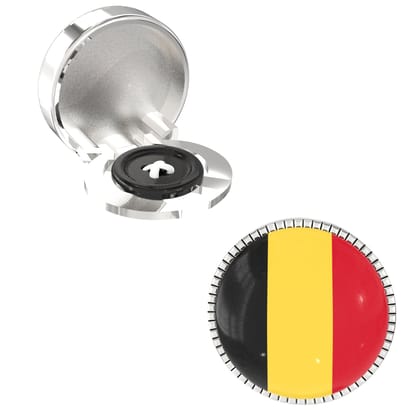 The Smart Buttons -  Shirt Button Cover Cufflinks for Men - Belgium Flag Style