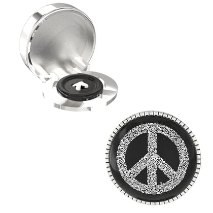 The Smart Buttons -  Shirt Button Cover Cufflinks for Men - Peace Symbol Style