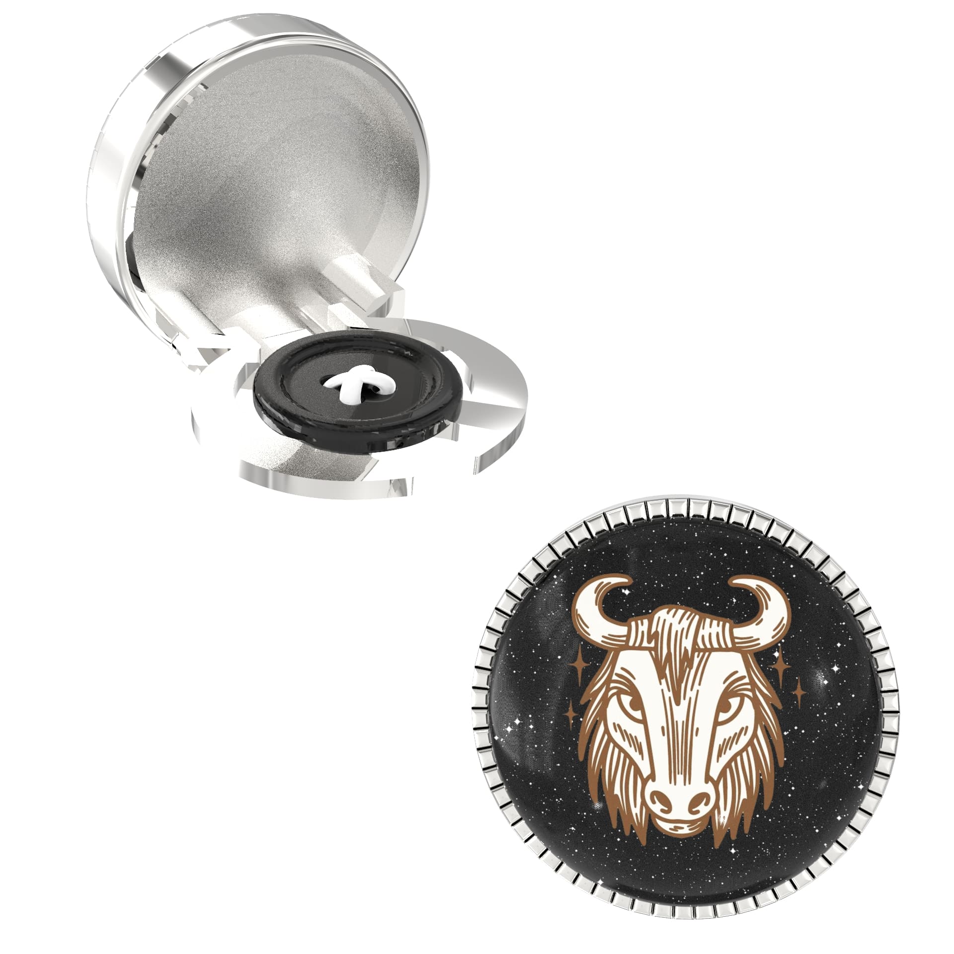 The Smart Buttons -  Shirt Button Cover Cufflinks for Men - Taurus Style