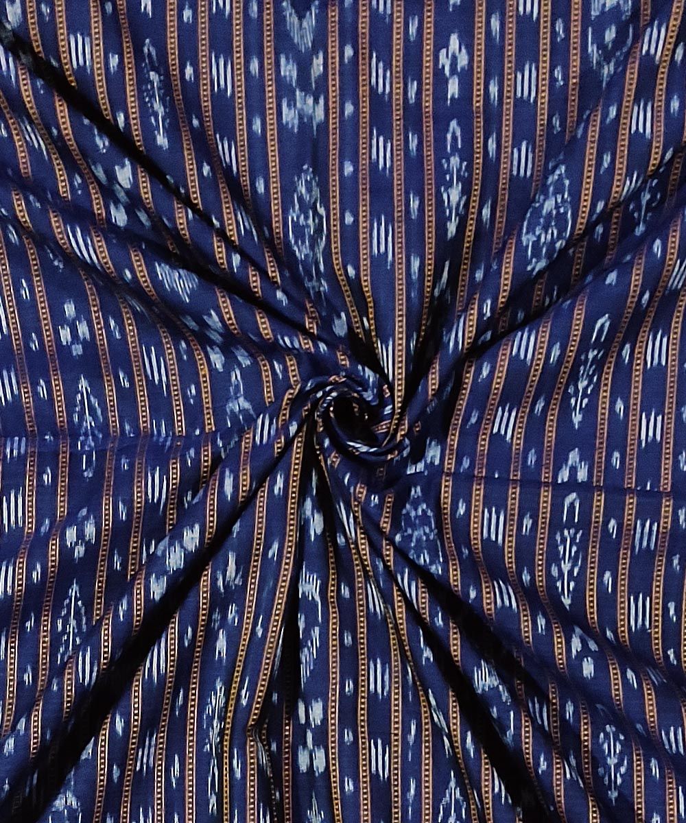 2.5m Blue Nuapatna Handwoven Single Ikat Shirting Materials SFCSHI0643