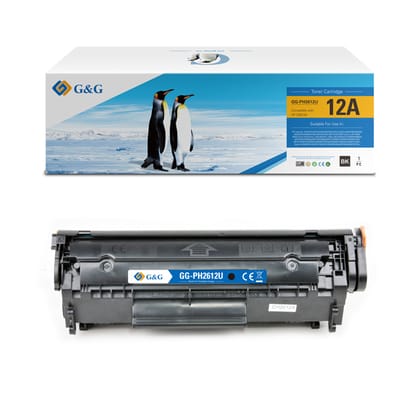 G&G 12A Compatible Black Toner Cartridge (HP 12A Q2612A) - Replaces HP Cartridges for Laser Printers
