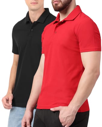 Solid Color Cotton Polo T-shirt For Men (Combo Tshirts)