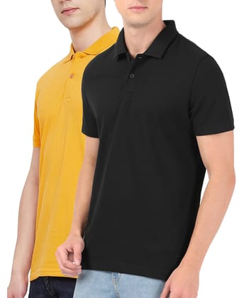 Solid Color Cotton Polo T-shirt For Men (Combo Tshirts)