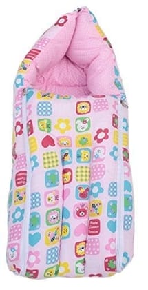 Amardeep Pink Collage Baby Sleeping Bag Cum Baby Carry Bag 64 * 41 cms