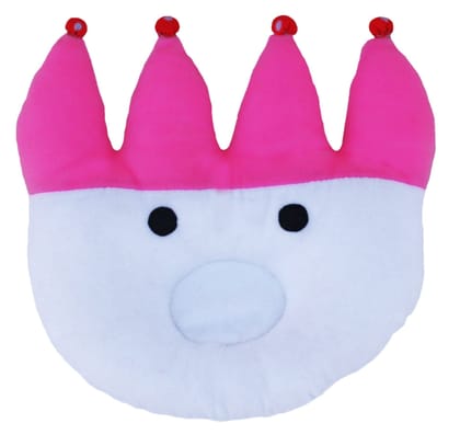 Amardeep Baby Stuffed Toy White & Pink Crown Baby Pillow 23 * 22cms